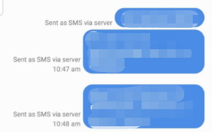 Sent as SMS via server